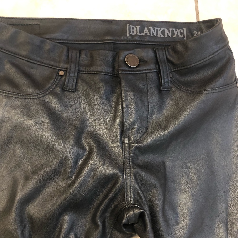 Blank NYC leather vegan jeans size 24